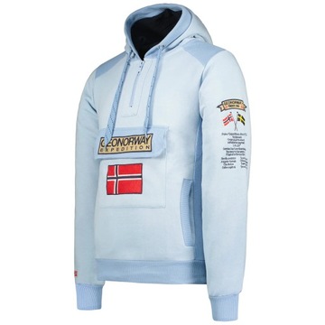 Geographical Norway Sweatshirt Gymclass Hoodie Sky Blue Man