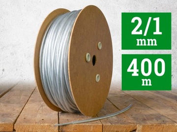 Linka lina stalowa w PCV 1/2mm 400m bezbarwna 1x7