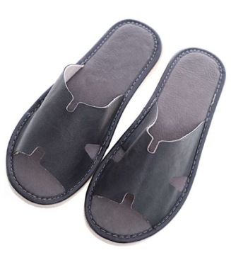 SKÓRZANE DOMOWE KLAPKI KAPCIE BUTY 13382 40