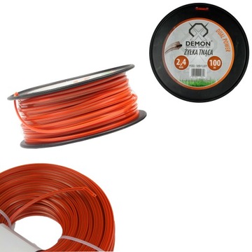 ŻYŁKA KOSY PODKASZARKI 2,4mm 100m KWADRAT ZBROJONA