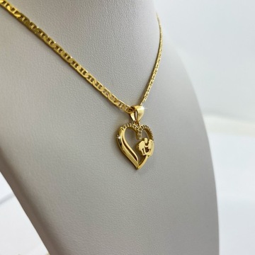 ЗОЛОТОЕ ОЖЕРЕЛЬЕ ДЛЯ МАТЕРИ И РЕБЕНКА 925/585 ЦЕПЬ GUCCI + КУЛОН