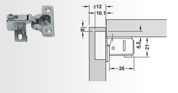 Петля с коротким плечом, для тонких дверей кемпера толщиной от 12 мм.