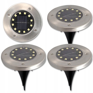 4x LAMPA LED SOLARNA CZUJNIK OGRODOWA ZEWNĘTRZNA