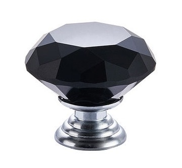 GAŁKA MEBLOWA KRYSZTAŁOWA CZARNA VERA 30mm BRYLANT