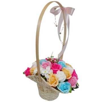 Букет подарочная корзина мыльные розы АРОМАТНЫЙ ПОДАРОК ​​НА ДЕНЬ РОЖДЕНИЯ ТОППЕР ПИК
