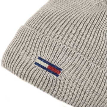 Czapka Zimowa Tommy Hilfiger Flag Beanie Szara