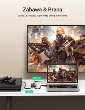 UGREEN Переключатель 2x1 HDMI 2.0 4K 60 Гц HDR HDCP