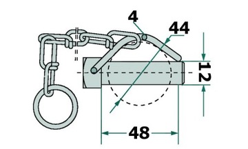 Шпилька трубчатая, оцинкованная, 12x48x44