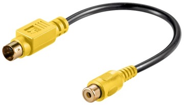 PRZEJŚCIÓWKA ADAPTER AUDIO WTYK MINI DIN 4 (S-VIDEO) - GNIAZDO CINCH 0,2M