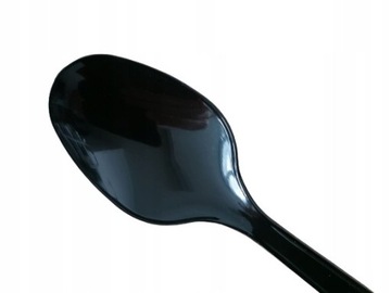 ŁYŻKI CZARNE SZTUĆCE PLASTIKOWE 100 SZTUK JEDNORAZOWE