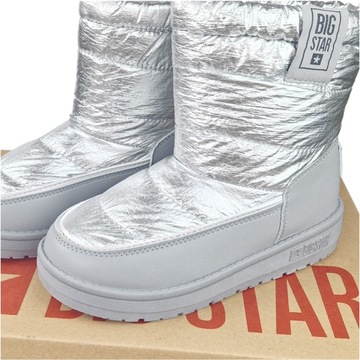 Детские зимние ботинки Big Star, утеплённые, серебряные KK374218 35