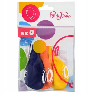 BALONY Z NADRUKIEM CYFERKA ''0'' 3 sztuki 25 CM