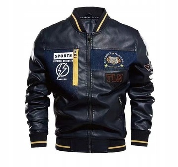 MĘSKA KURTKA MOTOCYKLOWA SKÓRZANA SPORTOWA,XXXL