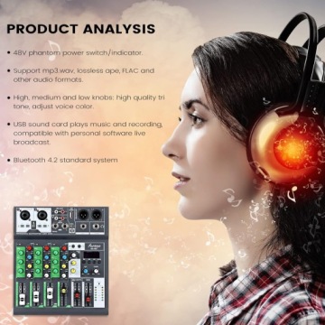 Asmuse 4-канальный аудиомикшер