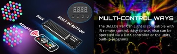 DMX512 Oświetlenie sceniczne LED DJ Par Light 2pak