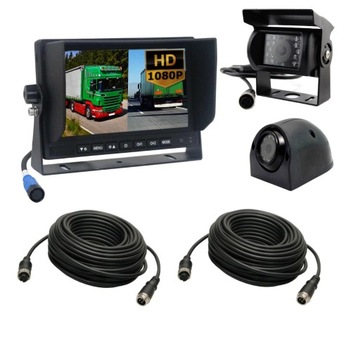 Monitor 7' SPLIT z DVR + kamera boczna i cofania