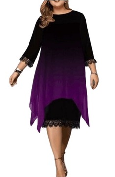 Elegancka sukienka szyfonowa plus size,XL