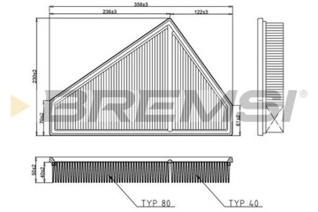 BREMSI FA2624 FILTR VZDUCHU