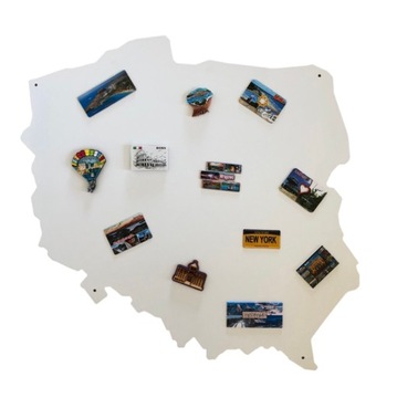 Tablica na magnesy z podróży biała 80x73cm mapa