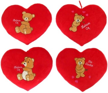 Poduszka Serce Miś Kocham Cię - 30cm WALENTYNKI