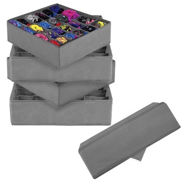 ОРГАНАЙЗЕР ДЛЯ ЯЩИКОВ, ШКАФОВ ДЛЯ БЕЛЬЯ, НОСКОВ, НАБОР ДЛЯ УМЫВАНИЯ, 4 шт., ВСТАВКА