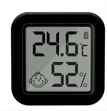 CZARNY Czujnik temperatury i wilgot. LCD 1,5