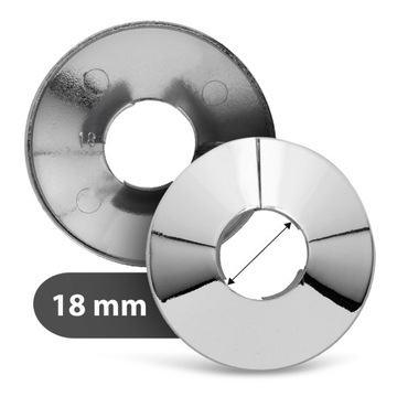 МАСКИРОВОЧНАЯ РОЗЕТКА для труб 18 мм ХРОМ Разъемная крышка радиатора