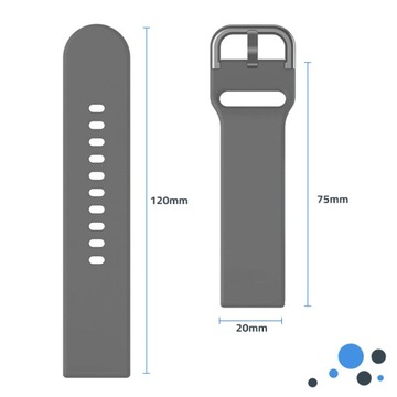 Универсальный силиконовый ремешок для умных часов диаметром 20 мм.