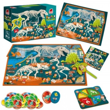GRA PUZZLE DETEKTYW DINOZANURY W MUZEUM 47x32 cm