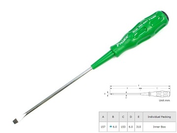 Wkrętak śrubokręt płaski 6mm x 200mm HQ