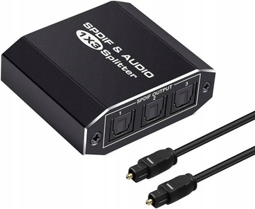 AUDIO SPLITTER 1x3 SPDIF TOSLINK ROZDZIEL OPTYCZNY