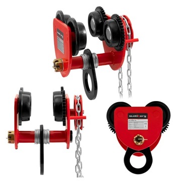 Wózek suwnicowy belkowy ręczny podwieszany z łańcuchem 60-110 mm 3000 kg