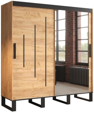 Szafa przesuwna L Y2 200 cm ubraniowa z lustrem