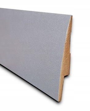 8 LISTWA PRZYPODŁOGOWA MDF ALUMINIUM SZCZOTKOWANE