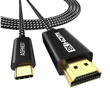 Adapter Kabel Przejściówka USB C HDMI 2.1 8K 60 Hz 4K 144 Hz Mac Macbook