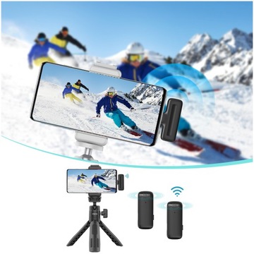 2 беспроводных микрофона USB-C для Android-смартфона