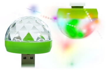 Kula dyskotekowa disco USB z czujnikiem dźwięku