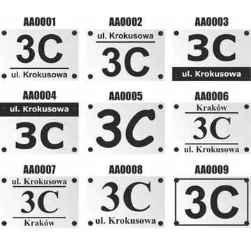 АДРЕСНАЯ ТАБЛИЧКА ИЗ ПЛЕКСИ 32x21 АДРЕС НОМЕРА ДОМА ЧЕРНЫЕ ПРОСТАВКИ