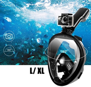 МАСКА ДЛЯ СНОРКЕЛИНГА И ДАЙВИНГА ПОЛНОЛИЦЕВАЯ ДЫХАТЕЛЬНАЯ СИСТЕМА РУЧКА