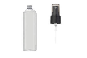 Butelka plastikowa PET 500 ml z atomizerem czarnym