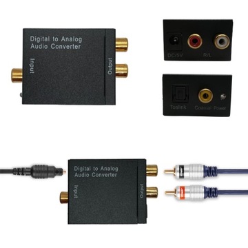 Konwerter audio DAC Coaxial, Toslink - 2x RCA