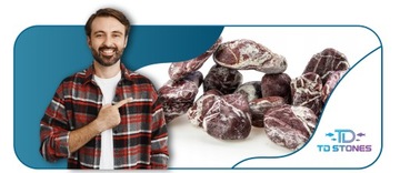 Аквариумный камень, галька, красный, 1 кг, 5-15 см.