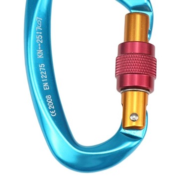 25KN niebieski aluminiowy karabińczyk D zakręcany