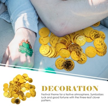 ПЛАСТИКОВЫЕ МОНЕТЫ ЗОЛОТЫЕ МОНЕТЫ 3-ЛИСТОЧНЫЙ ШОКОЛАД