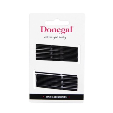 Donegal Czarne metalowe wsuwki do stylizacji włosów, długość 6 cm, 24 szt.