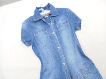 34 H&M ROZPINANA SUKIENKA JEANSOWA BLUE K2343