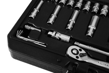 НЕО Набор торцевых ключей 55 шт. Насадки с трещоткой 1/4 дюйма, шестигранные биты Torx