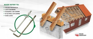 Kotwa do murłat L fajkowa - czarna 14x450