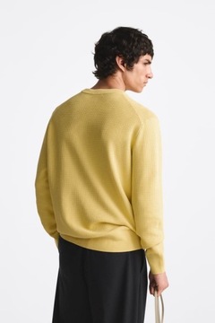 ZARA sweter z dzianiny strukturalnej męski L