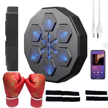 BOXING TRENINGOWY MACHINE DO MONTAŻU ŚCIANIE MUZYKA BLUETOOTH + RĘKAWICE